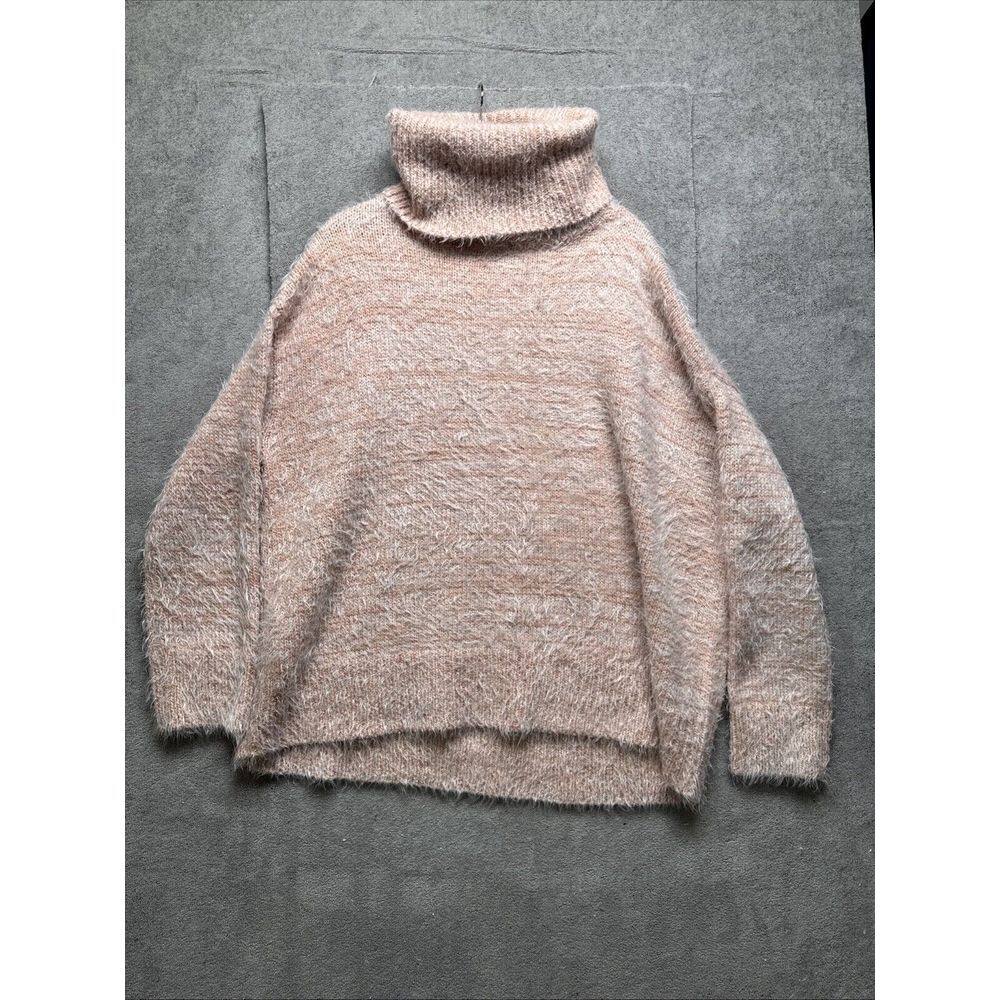 Show Me Your Mumu Sweater Small Pink Fatima Fuzzy Oversized Turtleneck Chunky